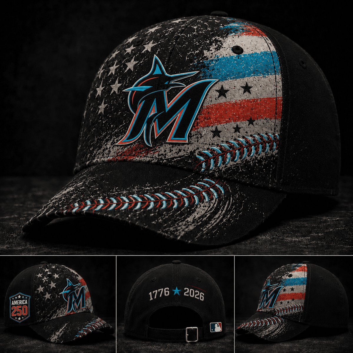 Miami Marlins 250 Years Of Freedom Exclusive Baseball Cap