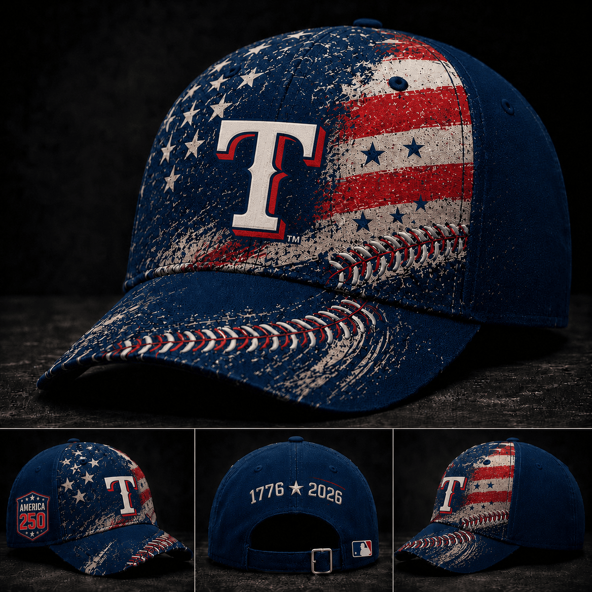 Texas Rangers 250 Years Of Freedom Exclusive Baseball Cap