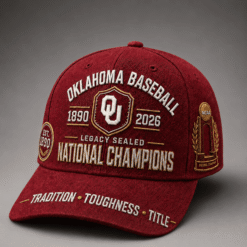 Oklahoma Sooners Baseball 2026 National Champions Exclusive Baseball Cap | V4