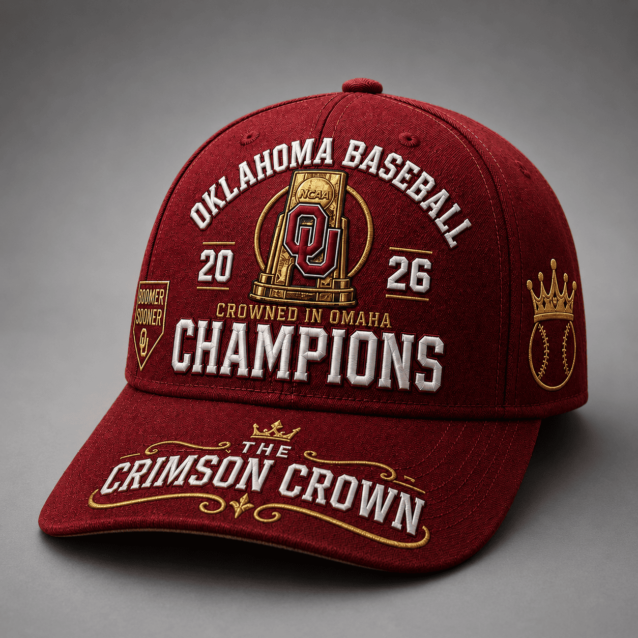 Oklahoma Sooners Baseball 2026 National Champions Exclusive Baseball Cap | V5