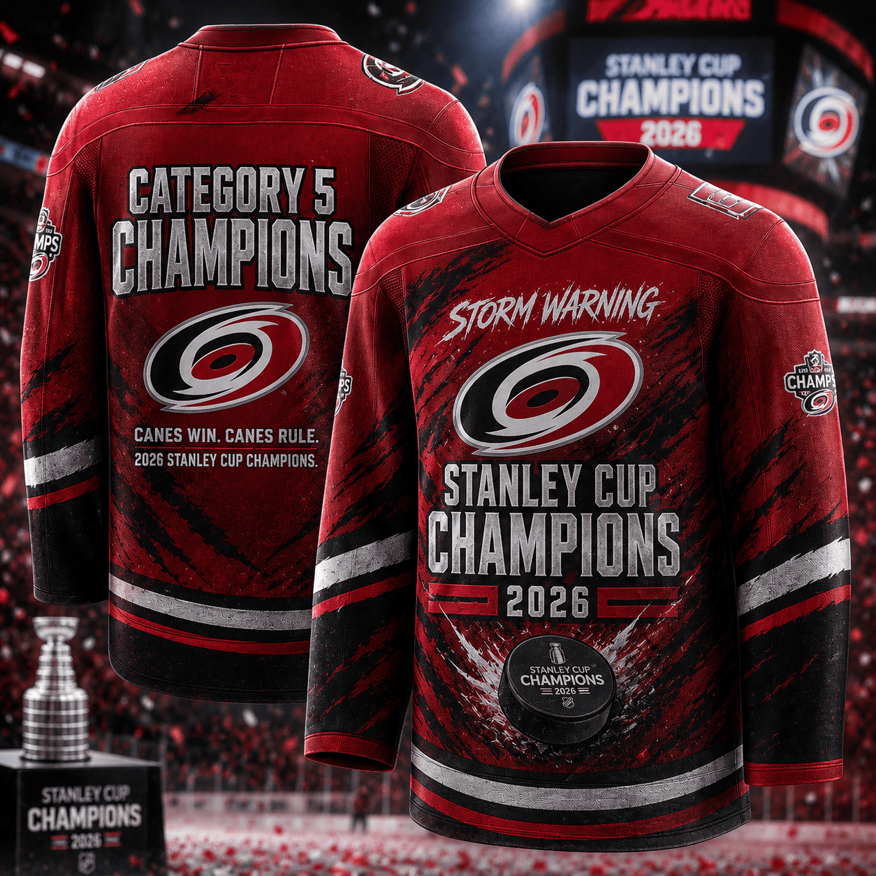 Carolina Hurricanes 2026 Stanley Cup Raise The Cup | Hockey Jersey