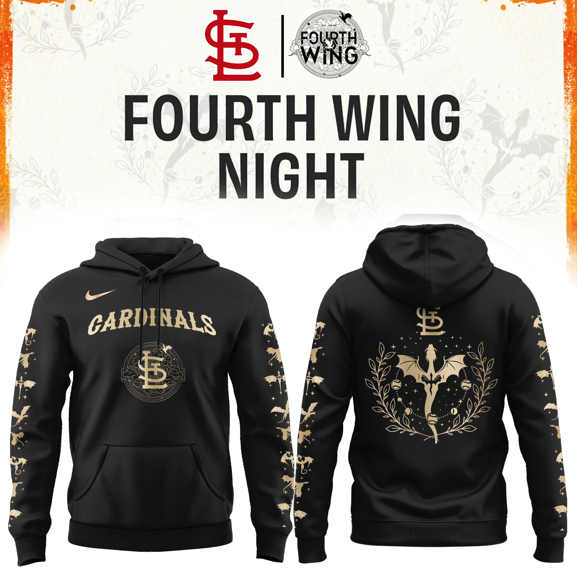 St.Louis Cardinals Fourth Wings Night Limited Edition Hoodie| Cap | Jogger