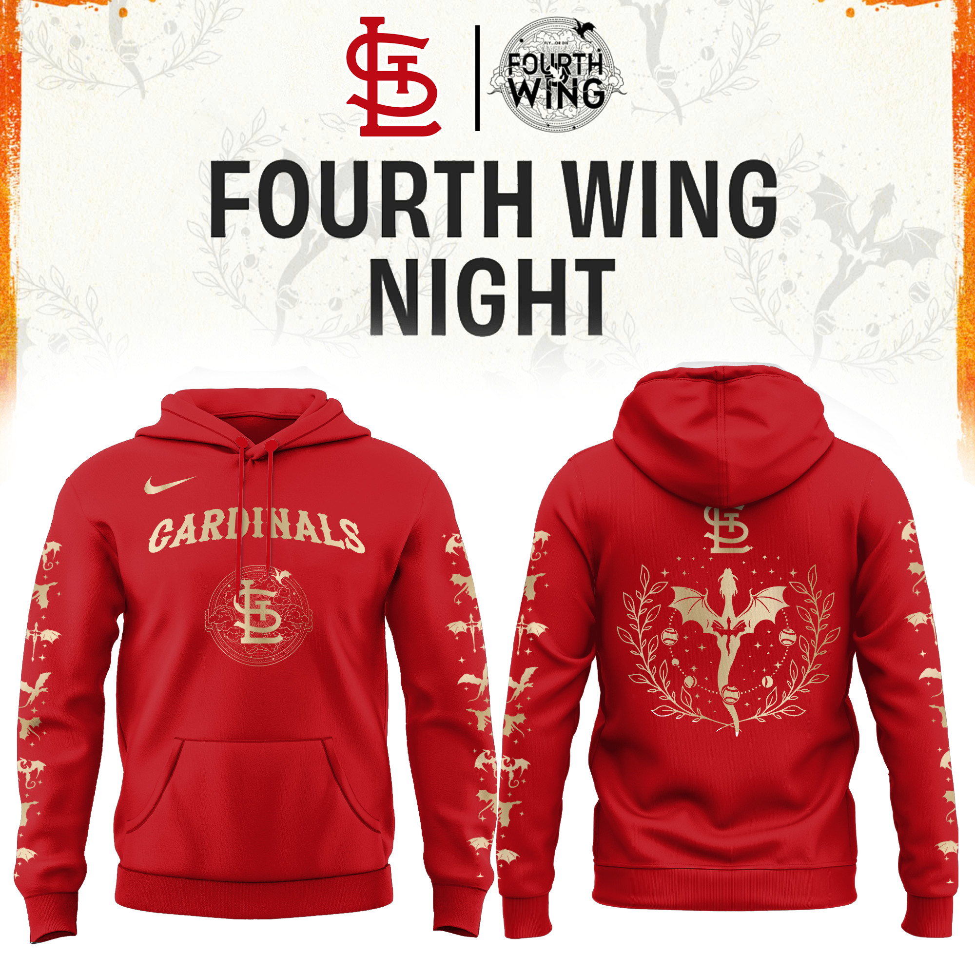 St.Louis Cardinals Fourth Wings Night Limited Edition Hoodie| Cap | Jogger