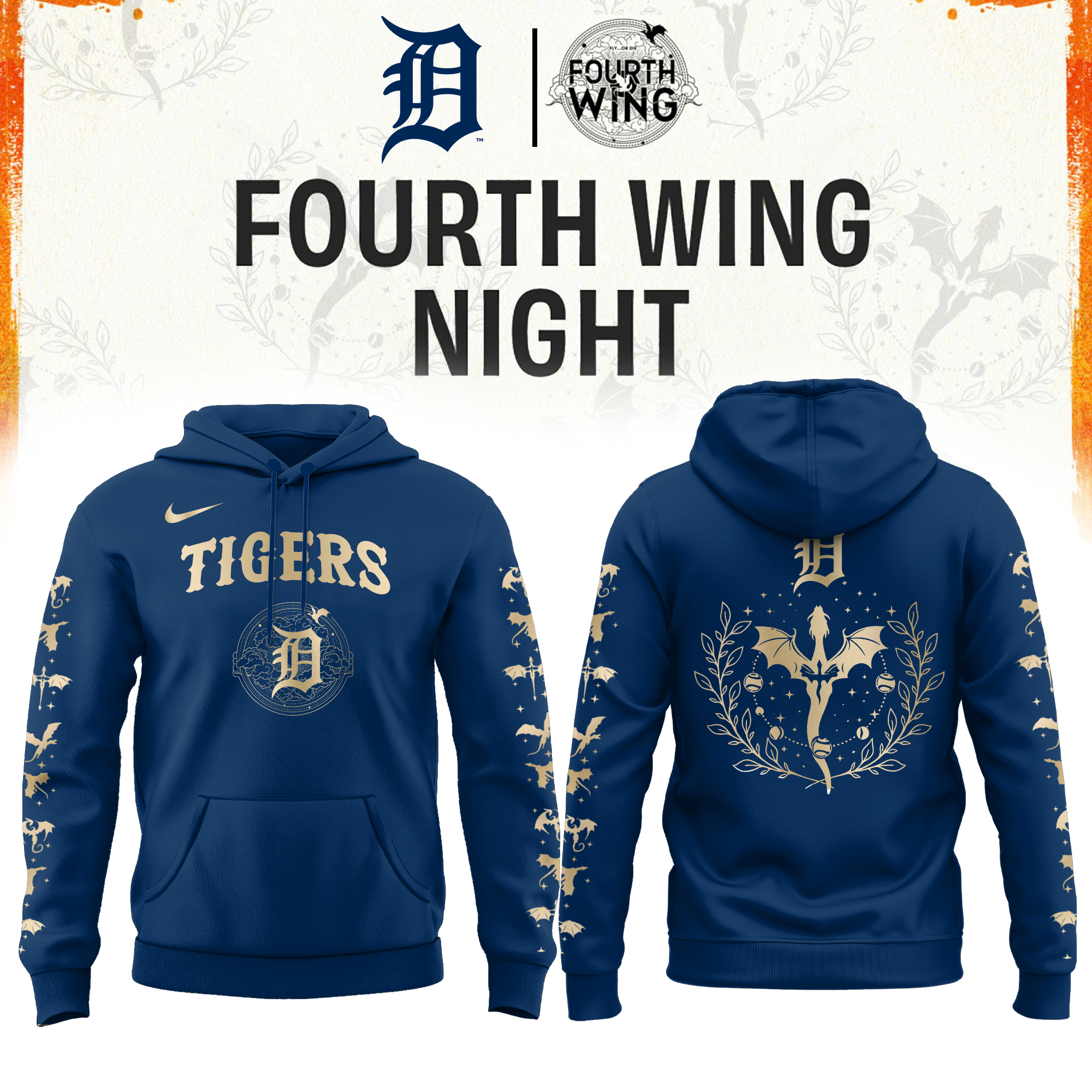 Detroit Tigers Fourth Wings Night Limited Edition Hoodie| Cap | Jogger
