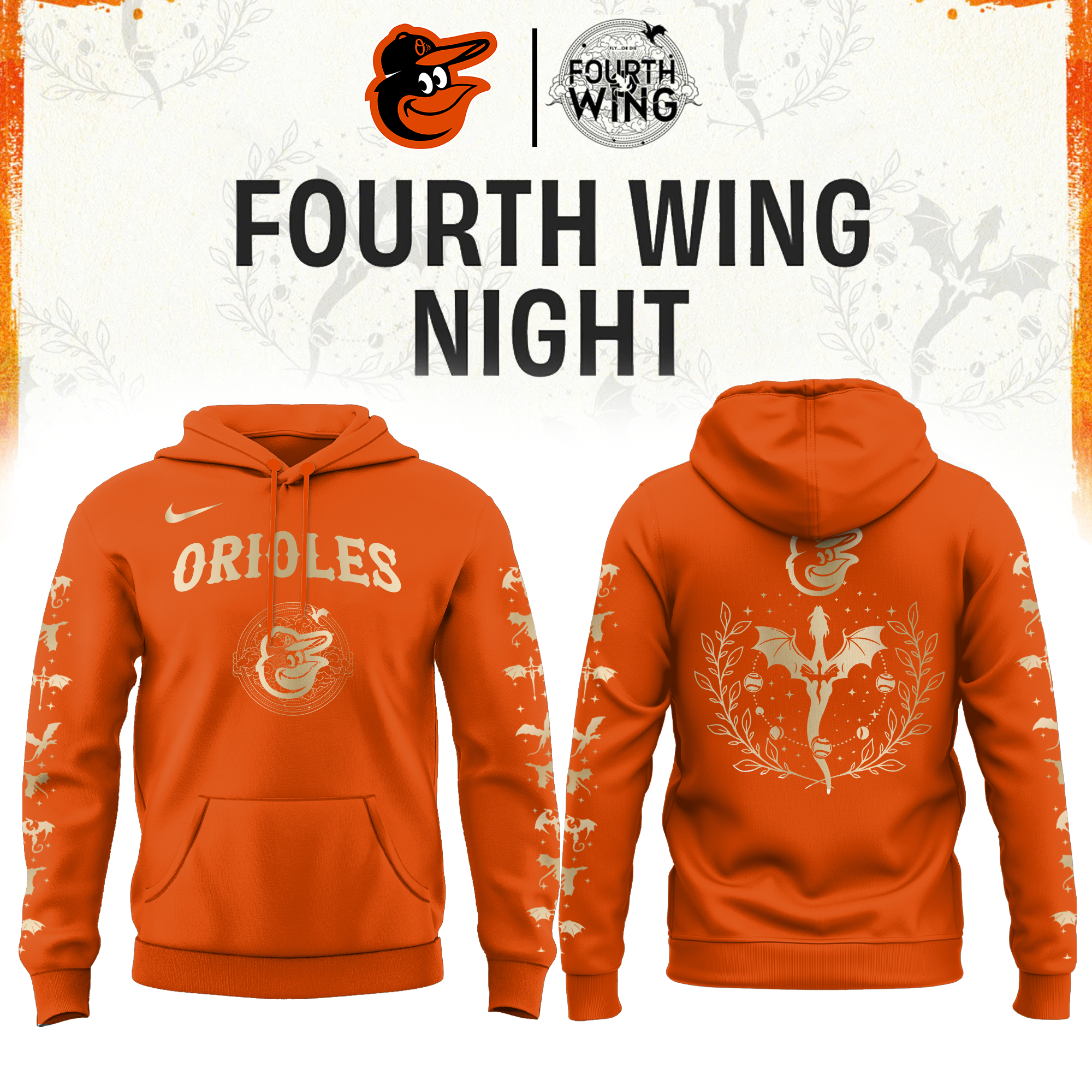 Baltimore Orioles Fourth Wings Night Limited Edition Hoodie| Cap | Jogger