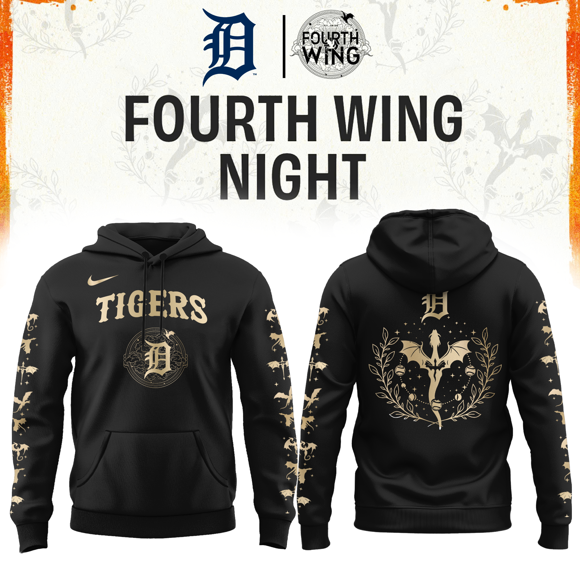 Detroit Tigers Fourth Wings Night Limited Edition Hoodie| Cap | Jogger