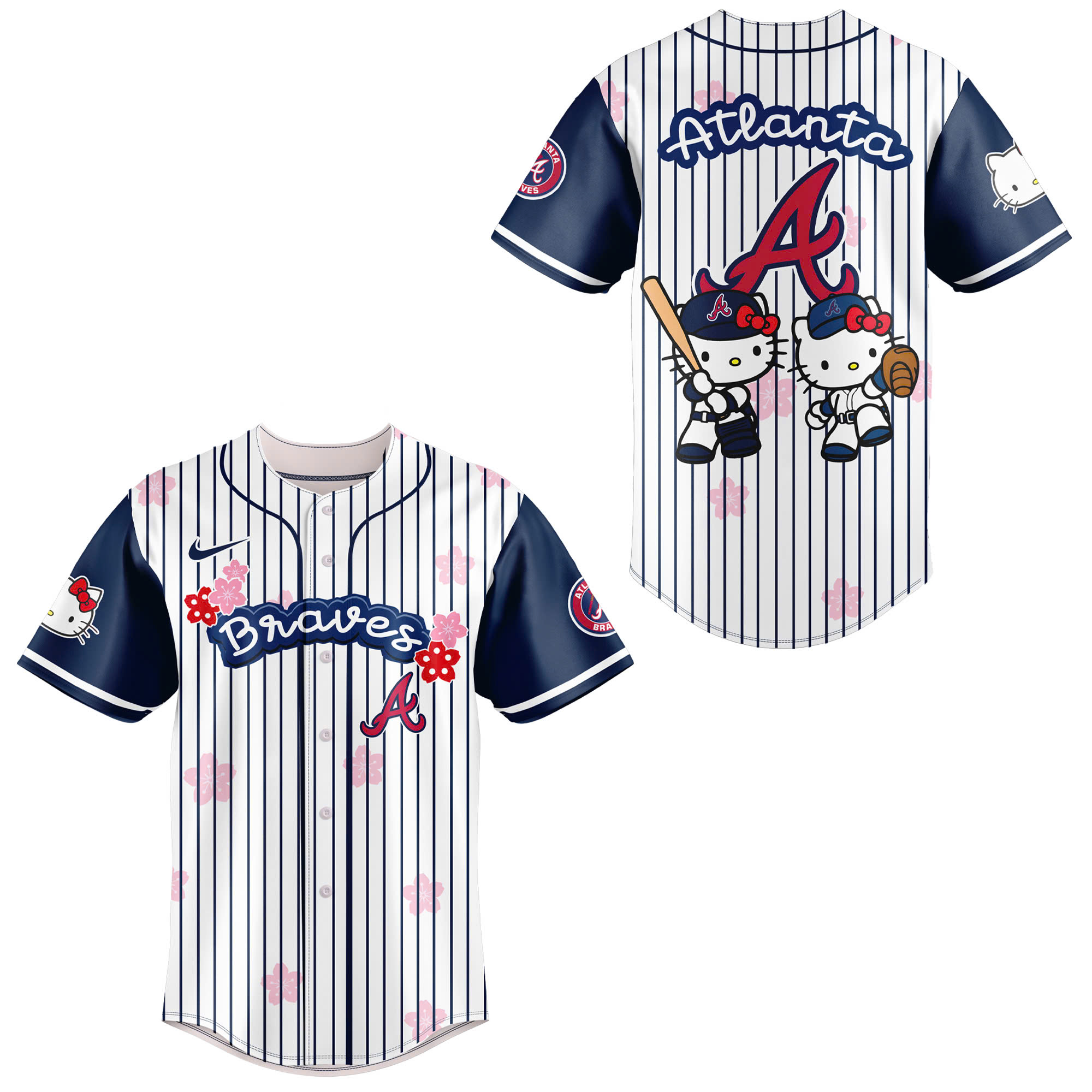 Atlanta Braves x Hello Kitty 2025 Jersey | Navy - Image 4