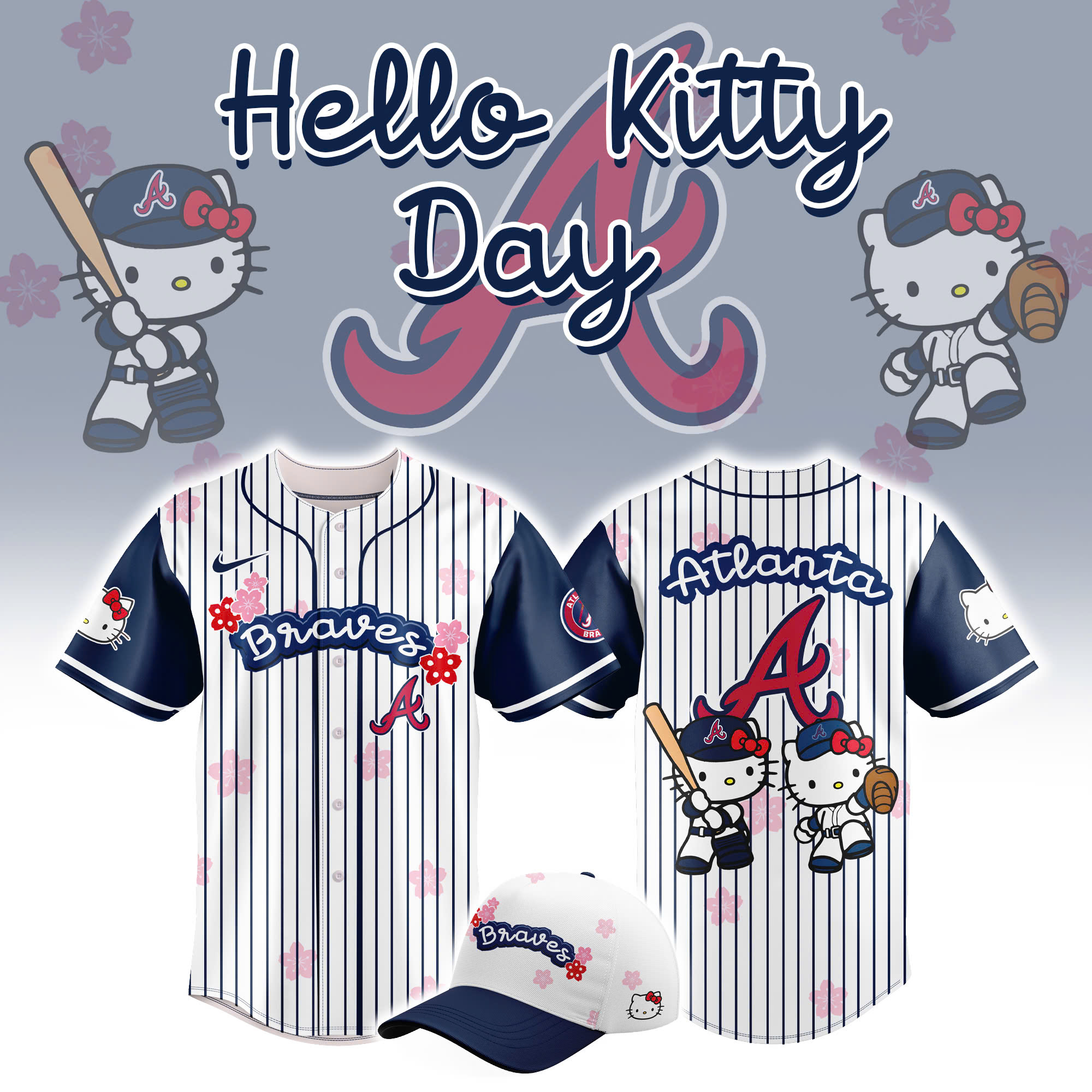 Atlanta Braves x Hello Kitty 2025 Jersey | Navy