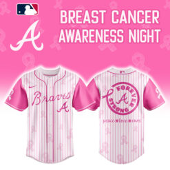 Atlanta Braves Cancer Awareness Day Baseball Jersey Combo