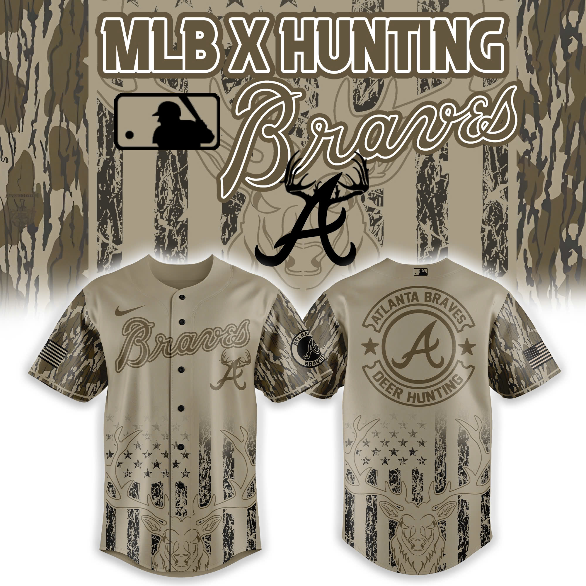 Atlanta Braves x Hunting Version Jersey Combo