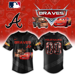 Atlanta Braves x Lightning McQueen Version Baseball Jersey Combo Custom