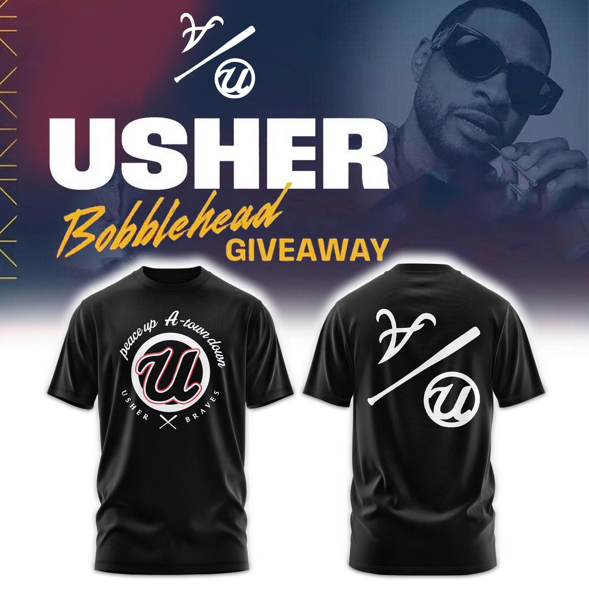 Usher x Braves A Town Down Combo Tshirt | Cap | Jogger v4