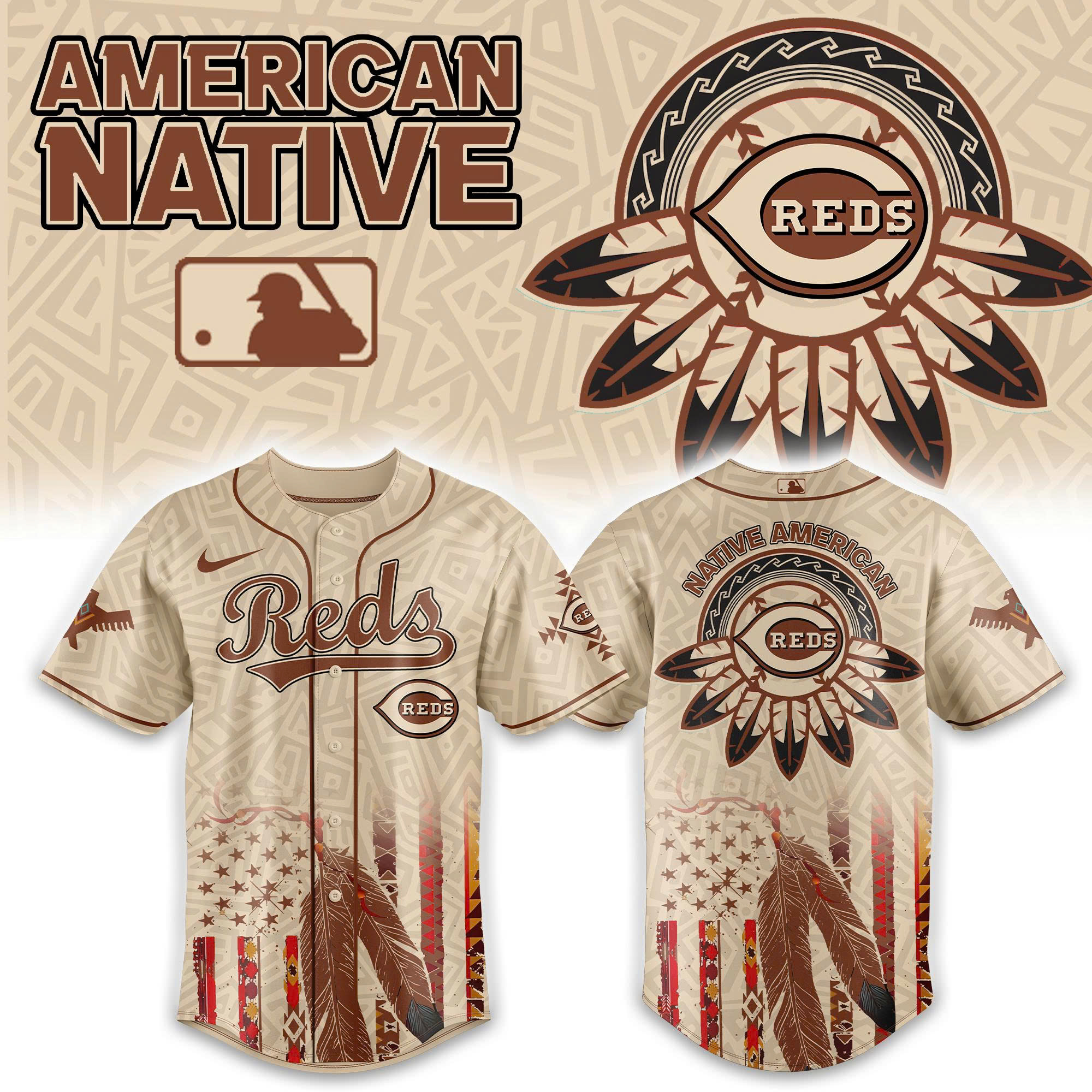 Cincinnati Reds x Native American Heritage 2025 Baseball Jersey Combo