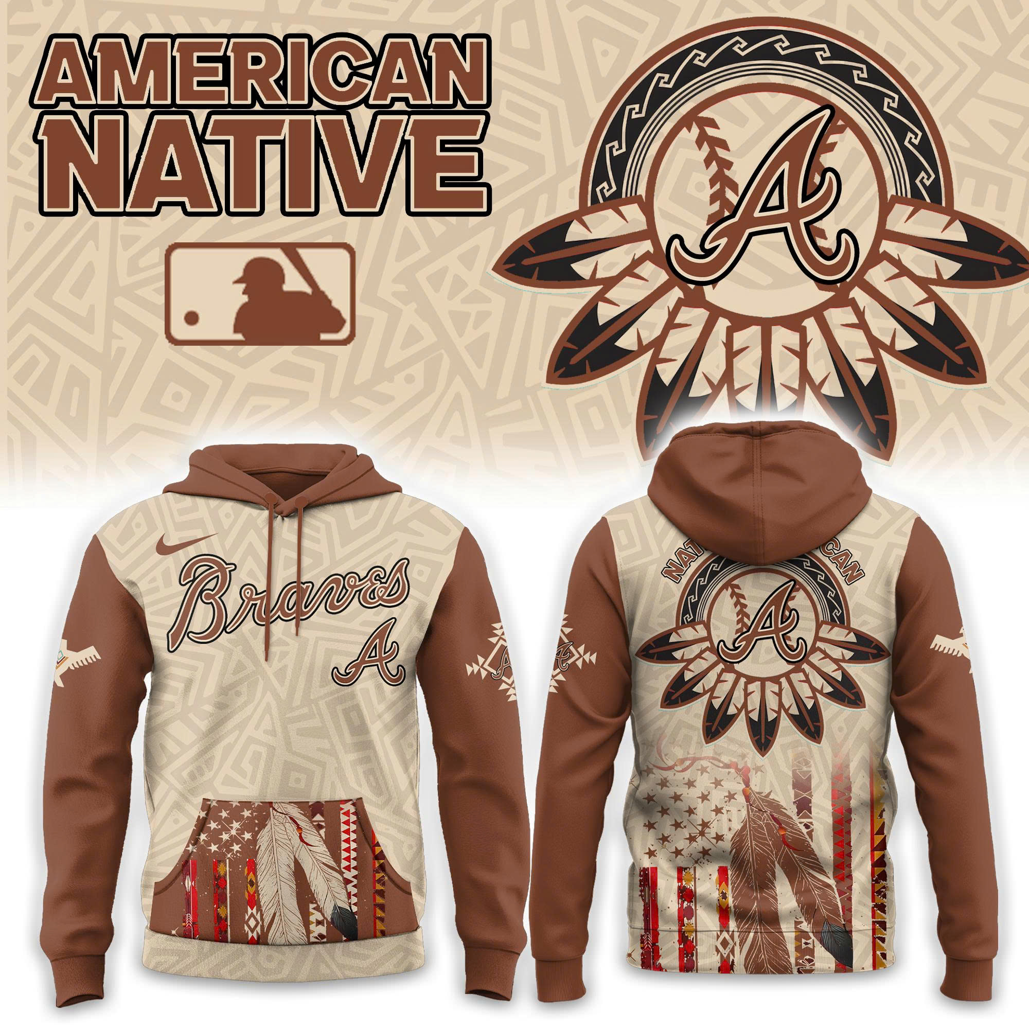 Atlanta Braves x Native American Heritage 2025 Hoodie Combo