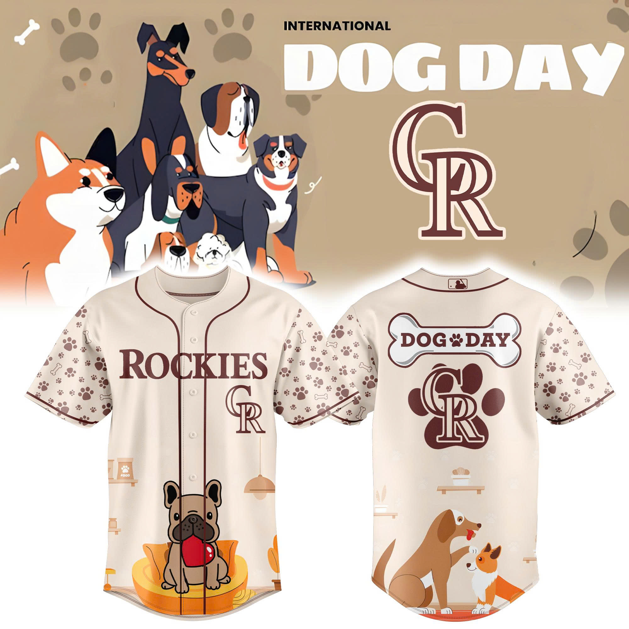 Colorado Rockies x Dog Day Baseball Jersey Combo