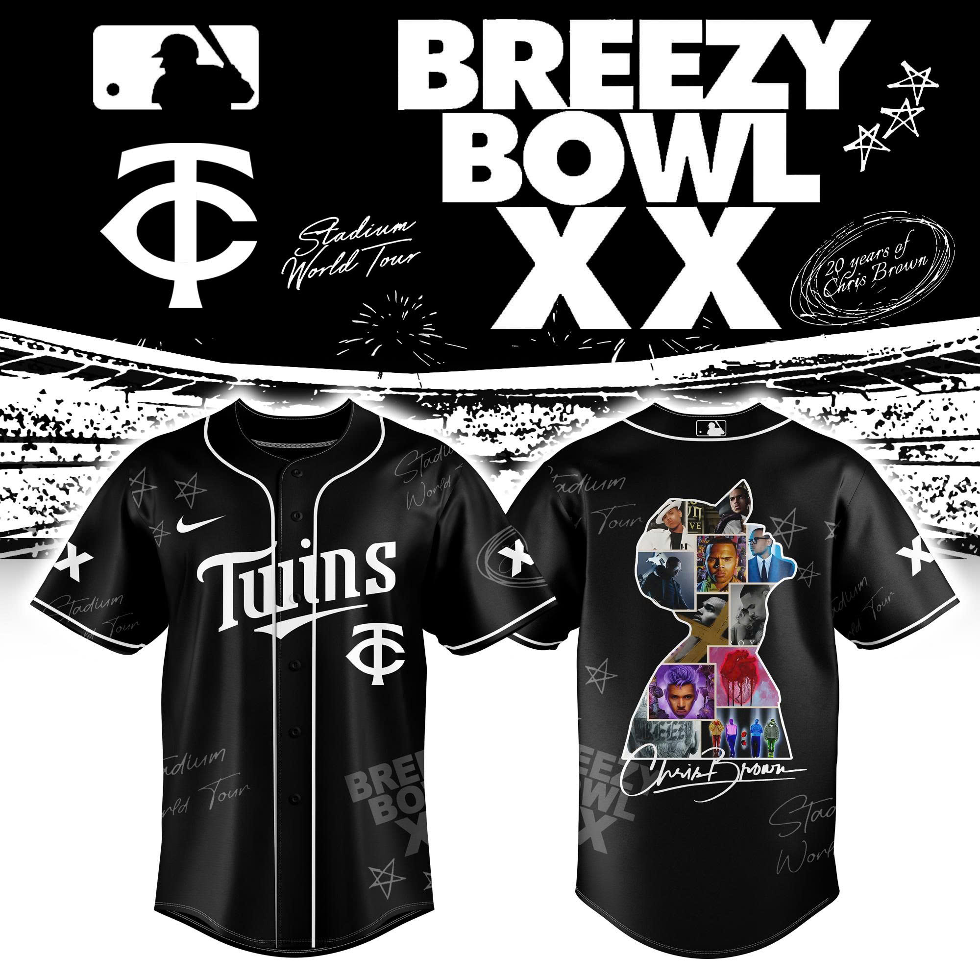 Minnesota Twins x Breezy Bowl XX Baseball Jersey Combo v4