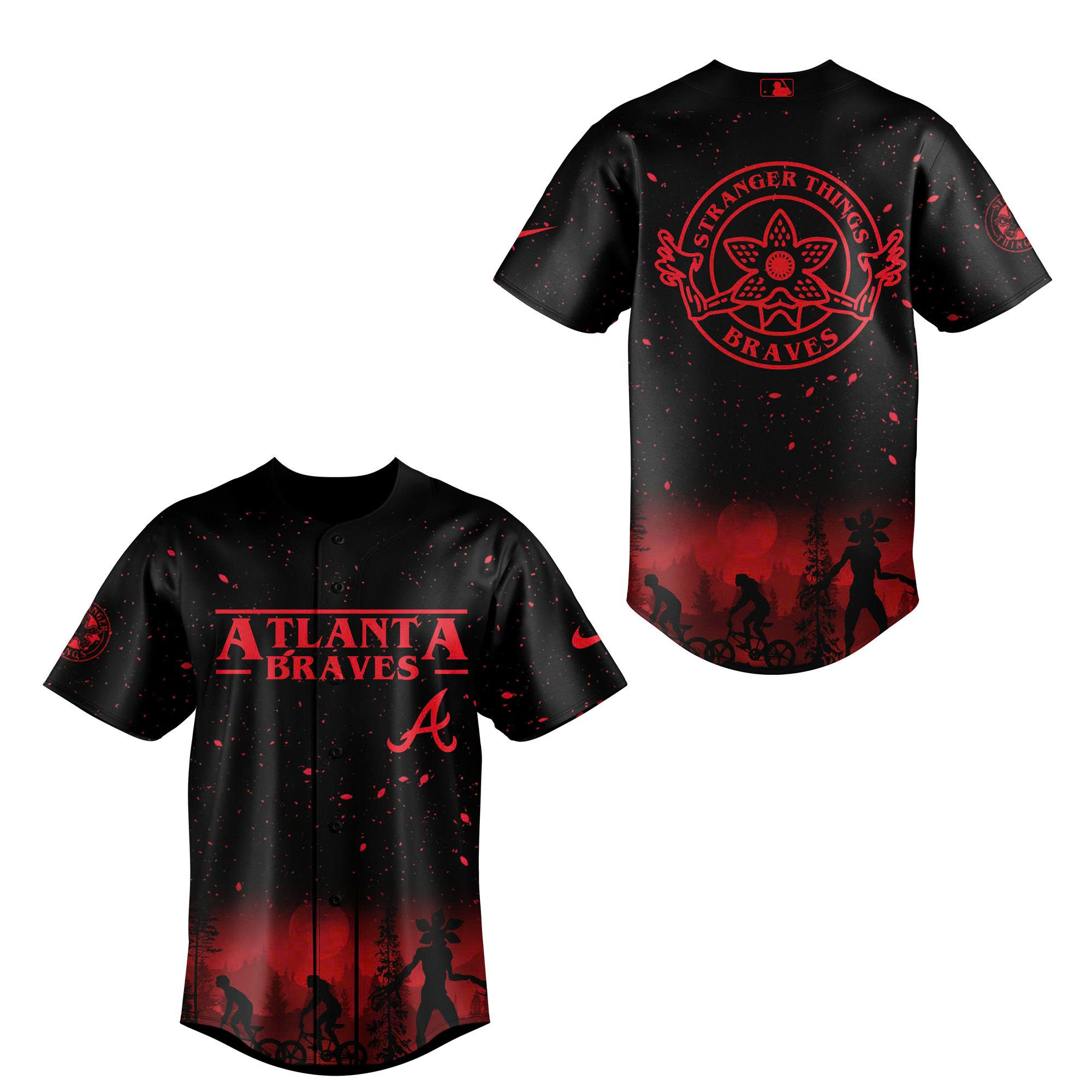 Atlanta Braves x Stranger Things Baseball Jersey Combo - Image 2