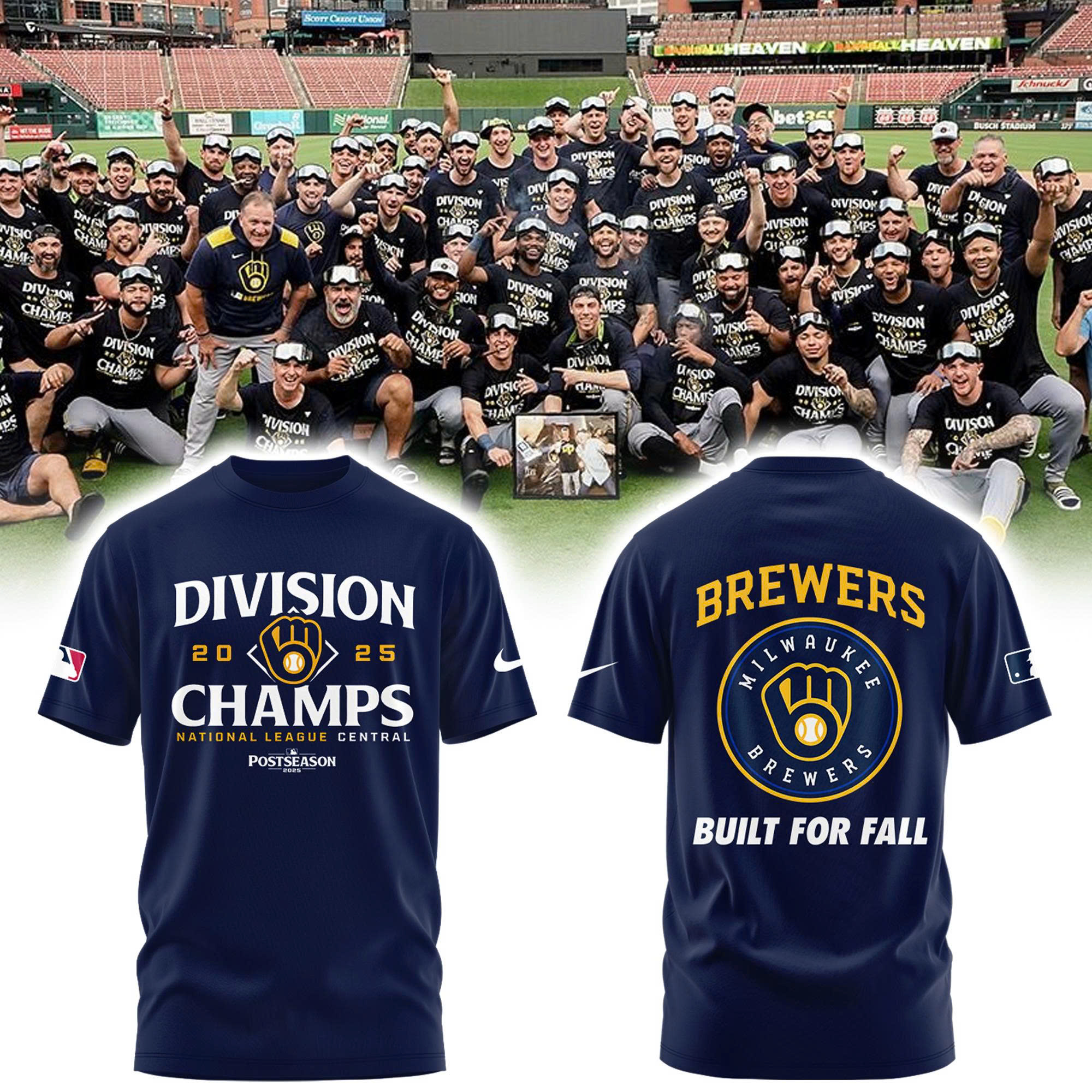 Milwaukee Brewers 2025 NL Central Division Champions Tshirt | Joggers | Cap