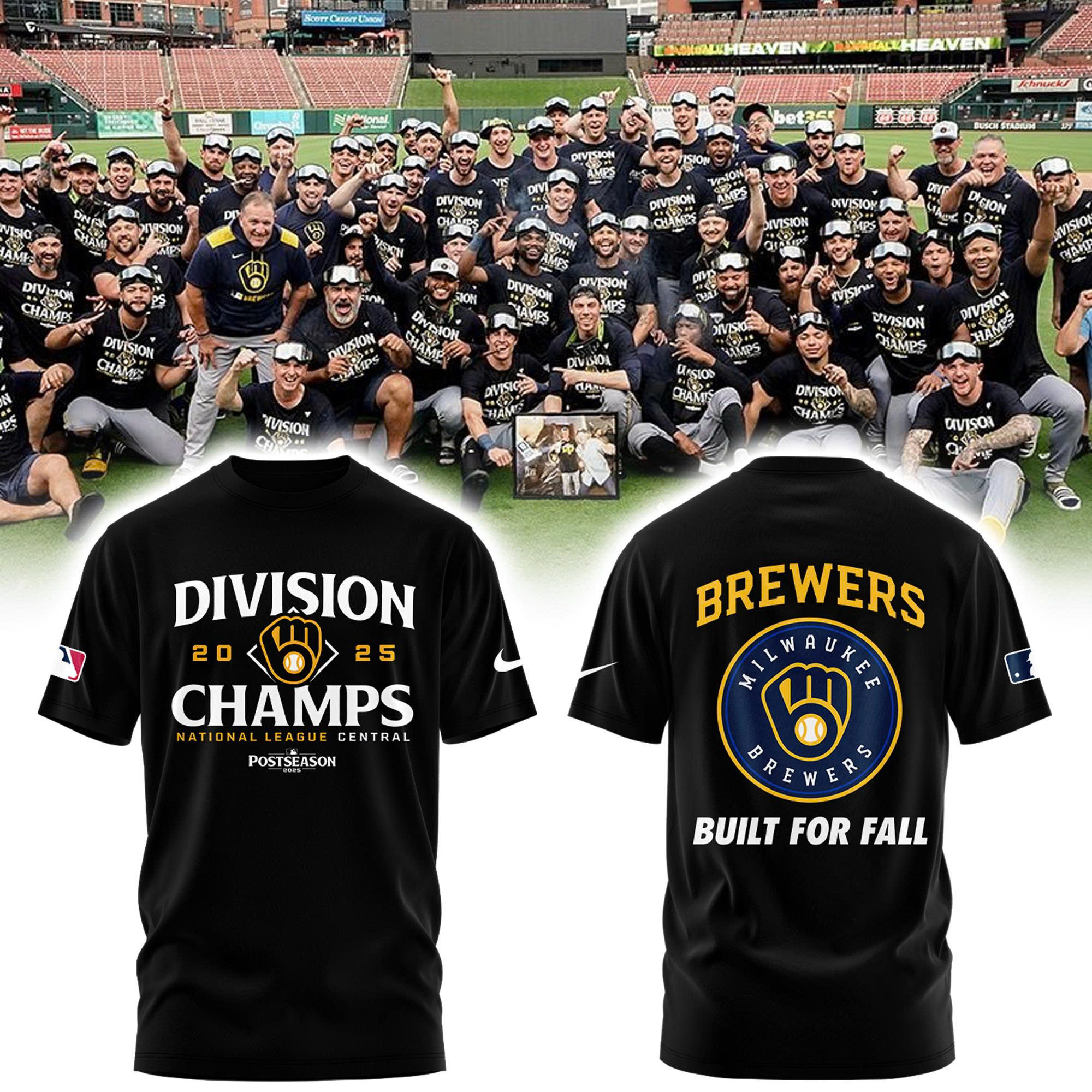 Milwaukee Brewers 2025 NL Central Division Champions Tshirt | Joggers | Cap