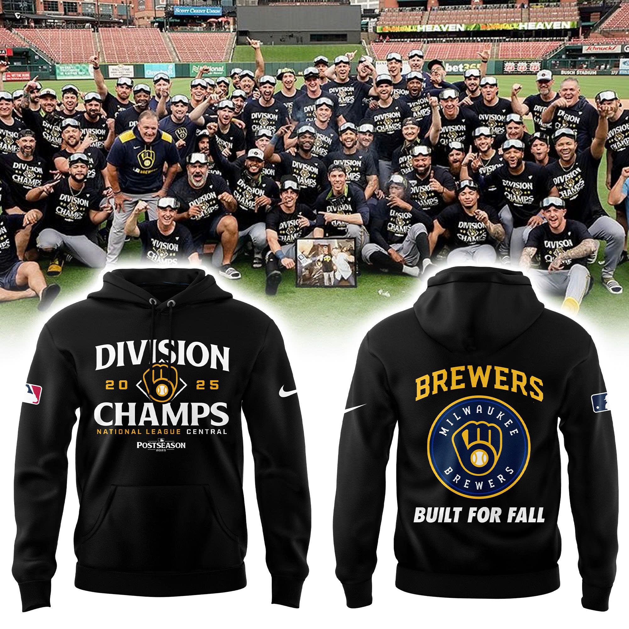 Milwaukee Brewers 2025 NL Central Division Champions Hoodie | Joggers | Cap