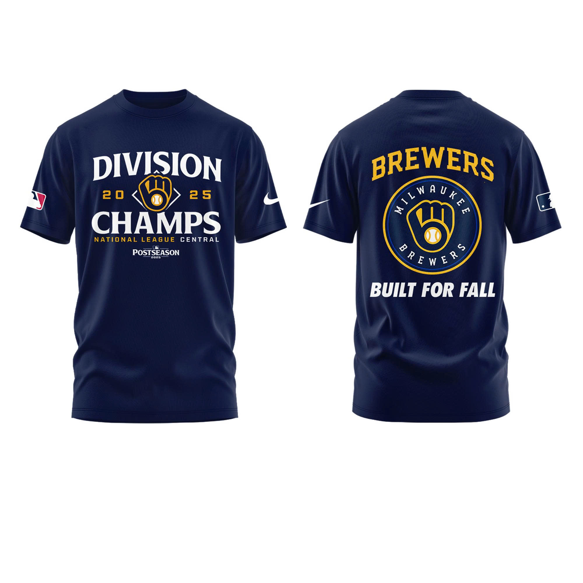 Milwaukee Brewers 2025 NL Central Division Champions Tshirt | Joggers | Cap - Image 2