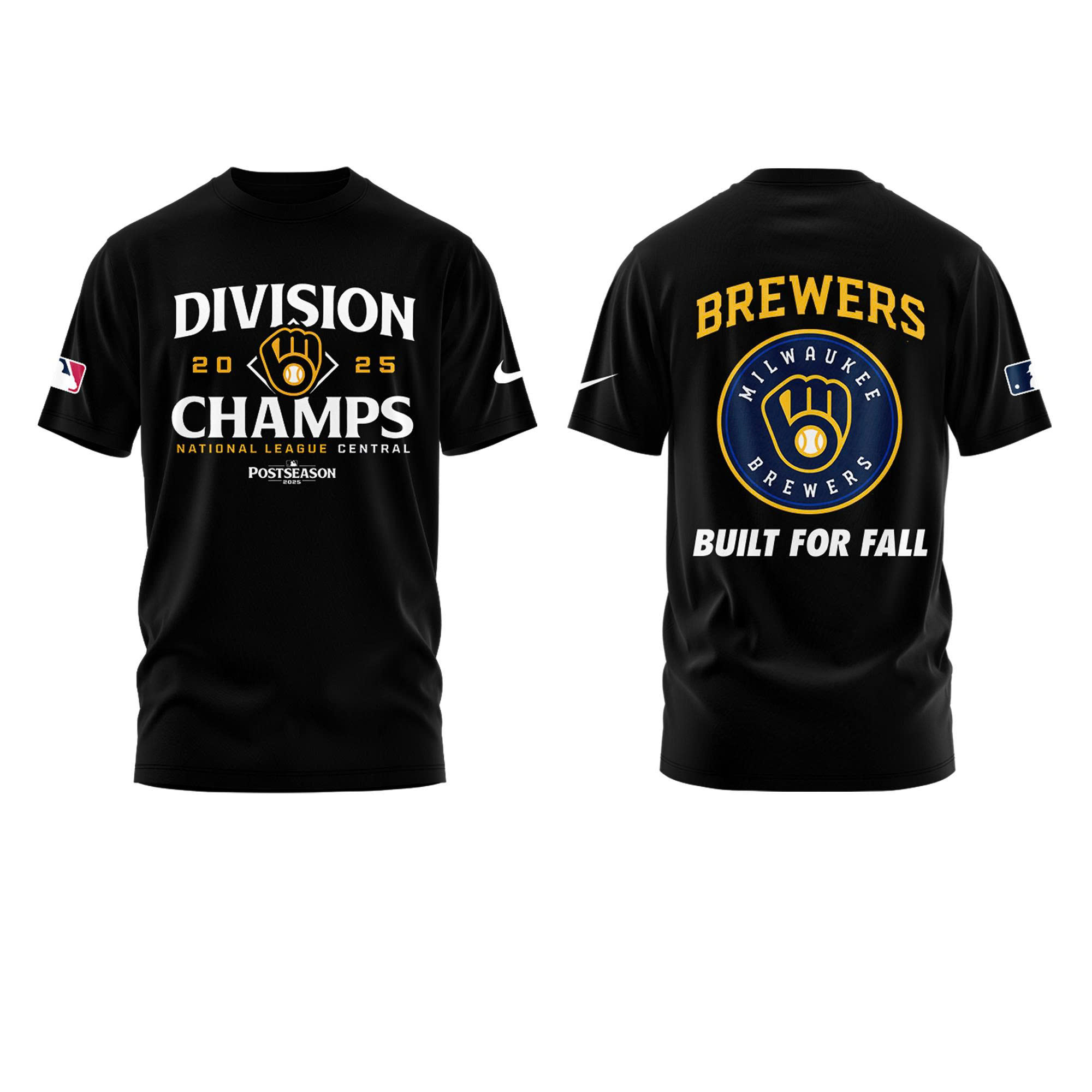 Milwaukee Brewers 2025 NL Central Division Champions Tshirt | Joggers | Cap - Image 2