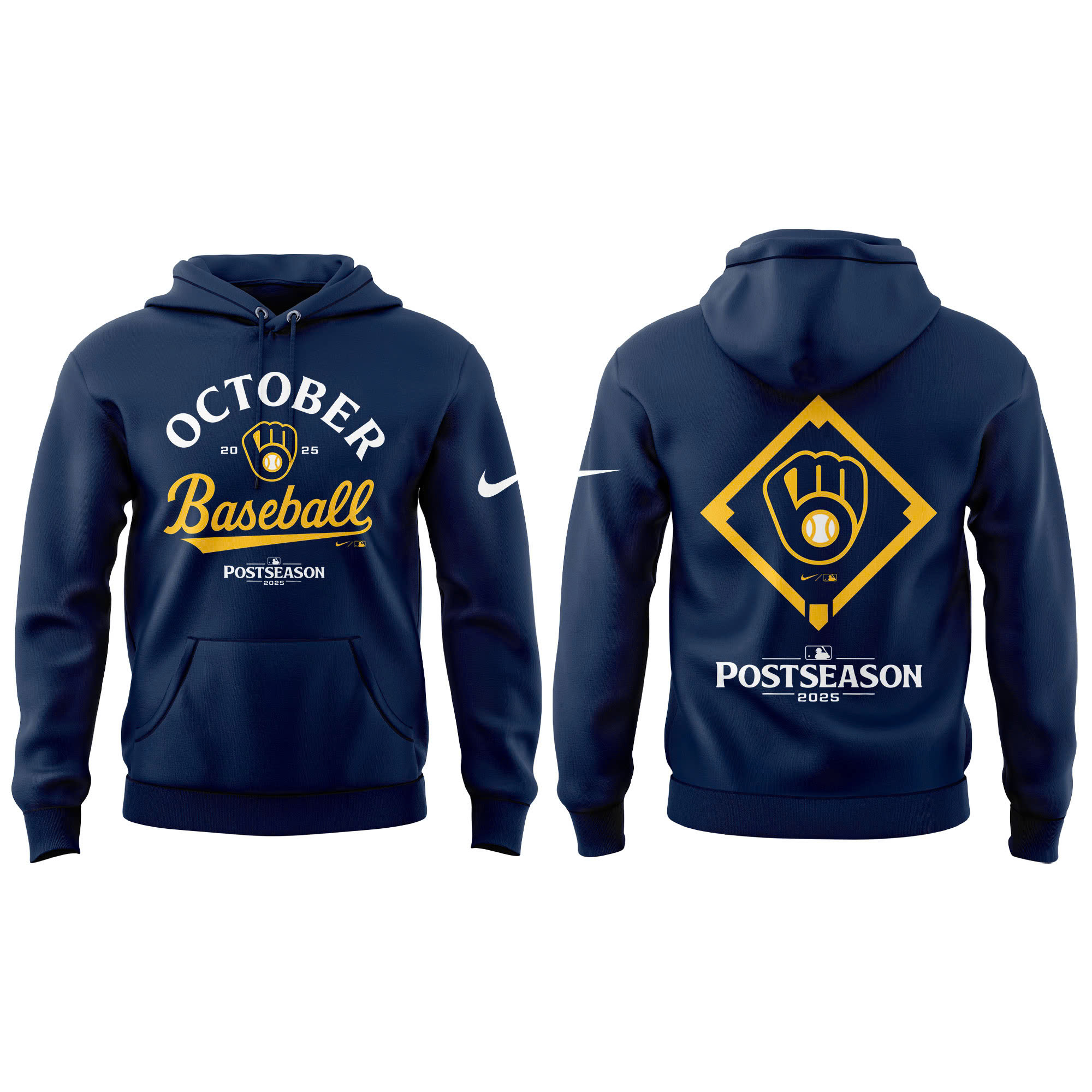 Milwaukee Brewers Navy Postseason Locker Room Hoodie | Joggers | Cap - Image 2
