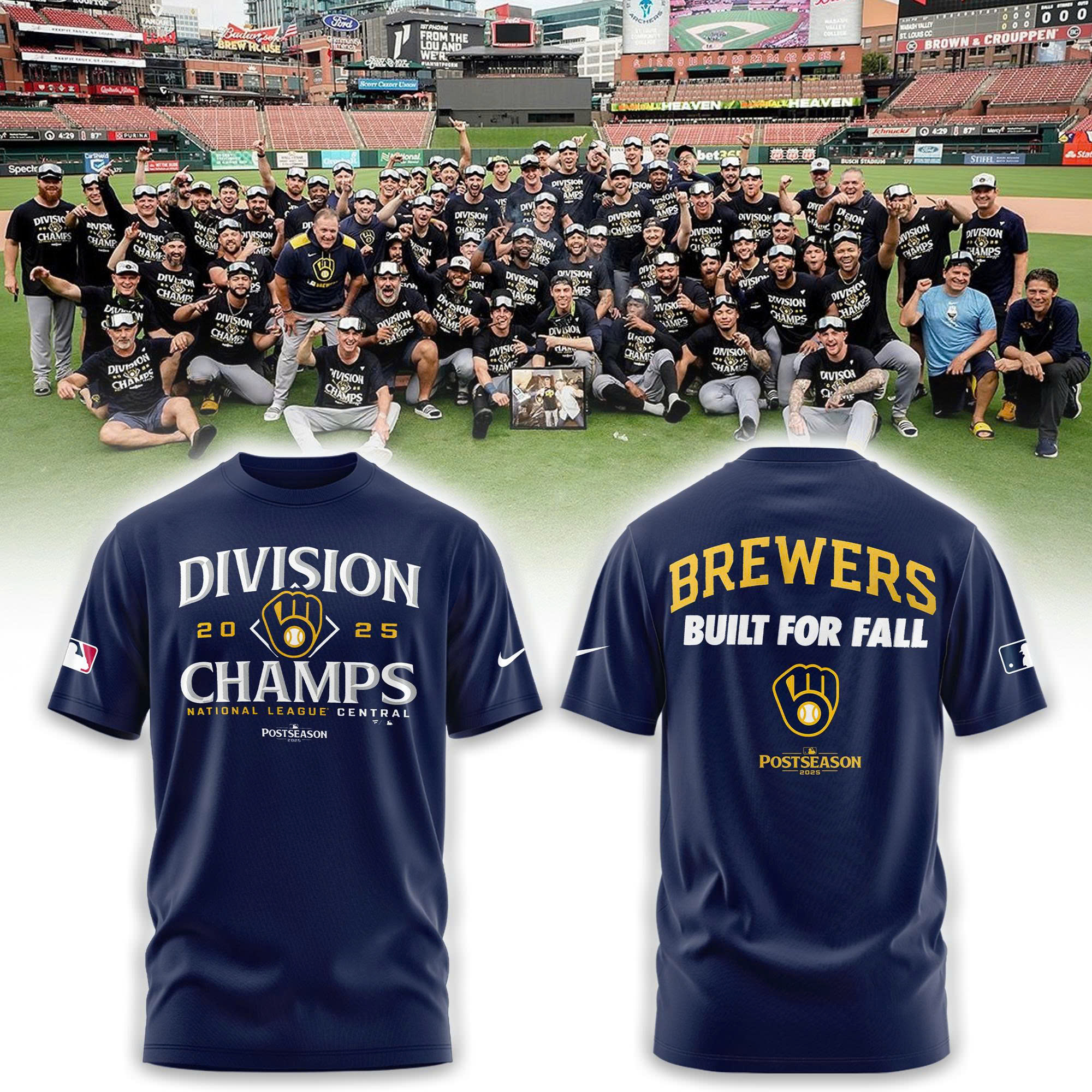 Milwaukee Brewers NL Central Division Champions Locker Room Tshirt | Joggers | Cap