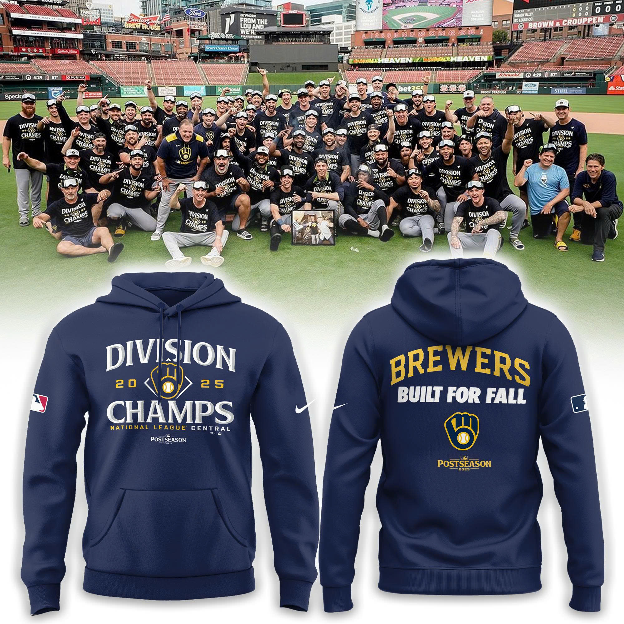 Milwaukee Brewers NL Central Division Champions Locker Room Hoodie | Joggers | Cap