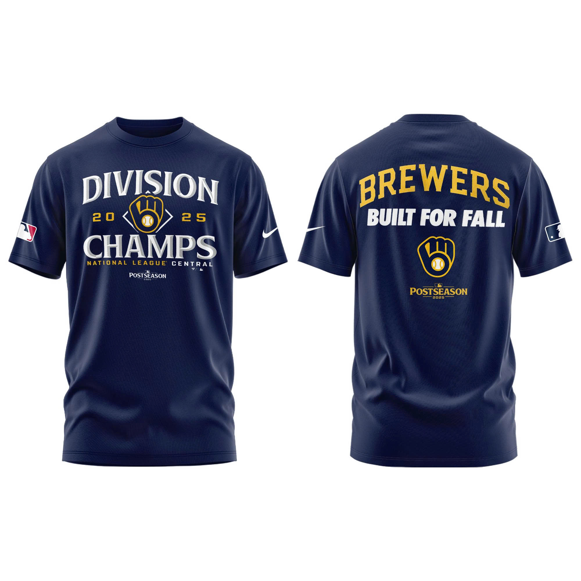 Milwaukee Brewers NL Central Division Champions Locker Room Tshirt | Joggers | Cap - Image 2