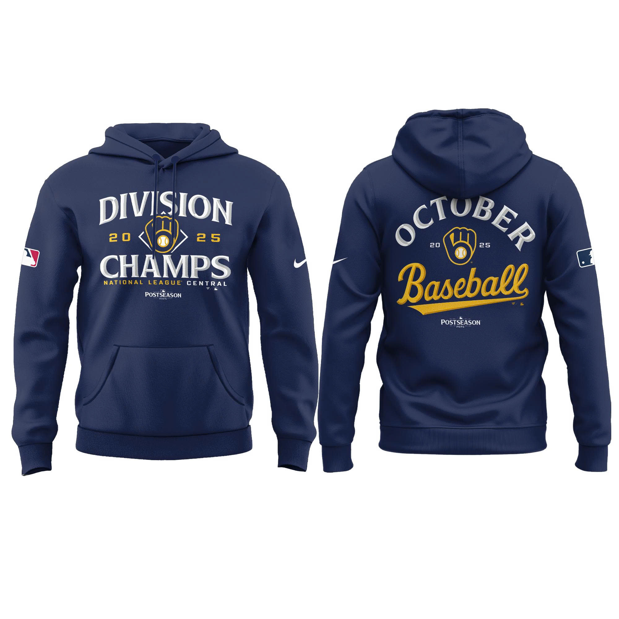 Milwaukee Brewers NL Central Division Champions Locker Room Hoodie | Joggers | Cap V2 - Image 2