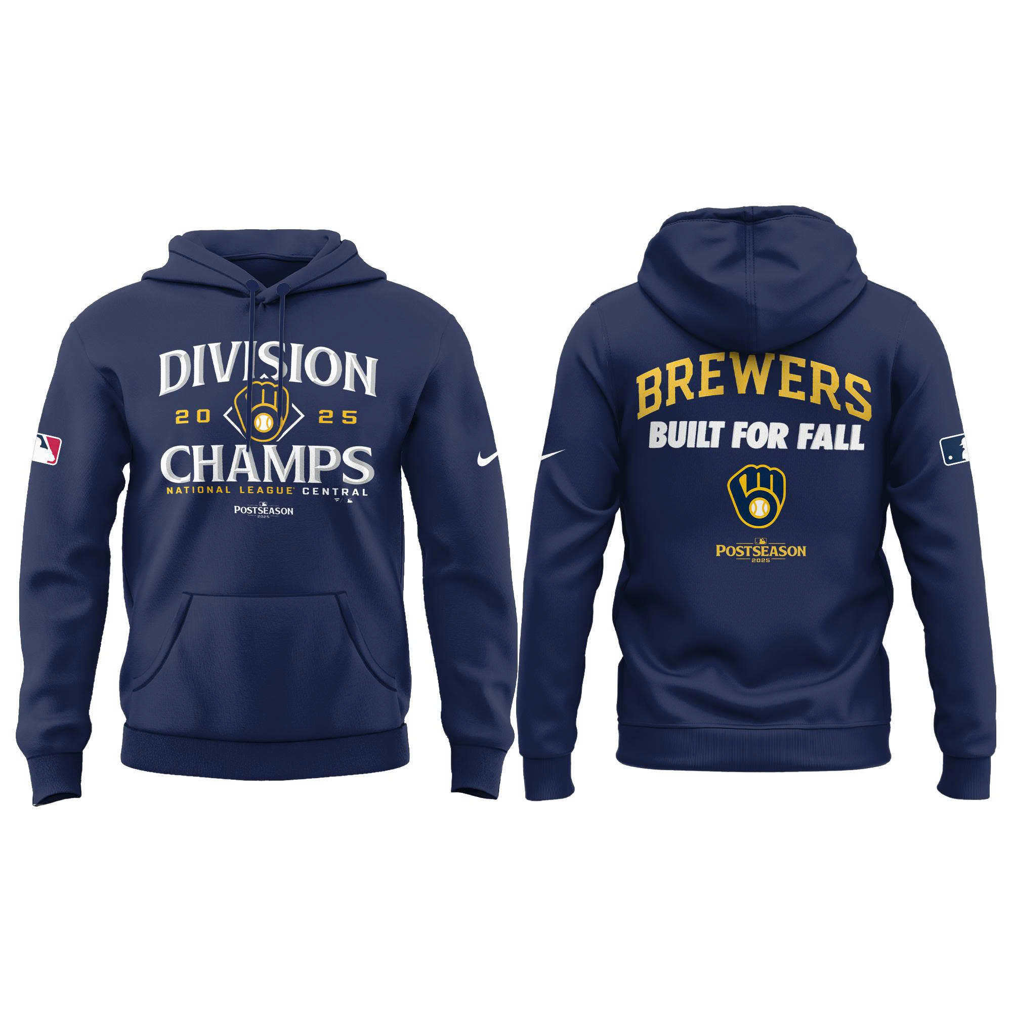 Milwaukee Brewers NL Central Division Champions Locker Room Hoodie | Joggers | Cap - Image 2
