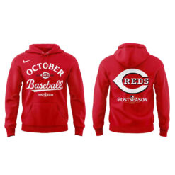 Alternative view of Cincinnati Reds Red Postseason Locker Room Combo Hoodie | Jogger | Cap