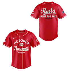 Alternative view of Cincinnati Reds Red Postseason Locker Room Baseball Jersey Combo V2