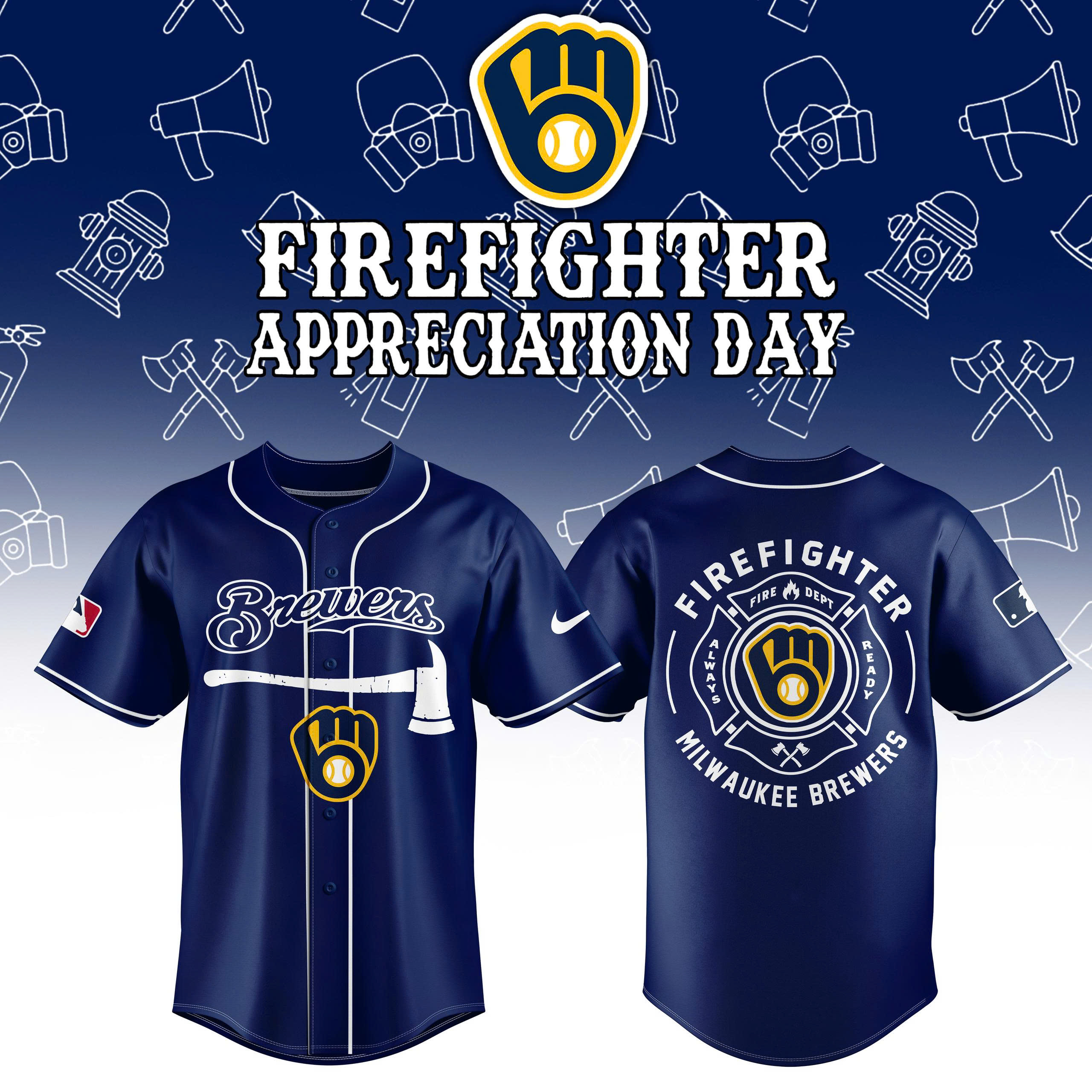 Milwaukee Brewers Firefighter Application Jersey | Jogger | Cap