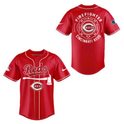 Alternative view of Cincinnati Reds Firefighter Application Jersey | Jogger | Cap