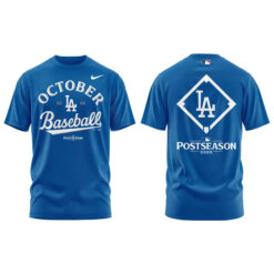Alternative view of Los Angeles Dodgers Royal Postseason Locker Room Pullover Tshirt | Jogger | Cap V2
