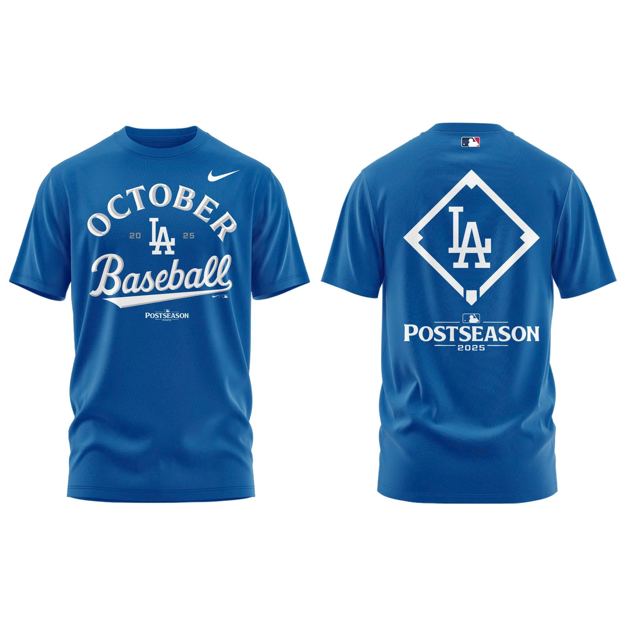 Los Angeles Dodgers Royal Postseason Locker Room Pullover Tshirt | Jogger | Cap V2 - Image 2
