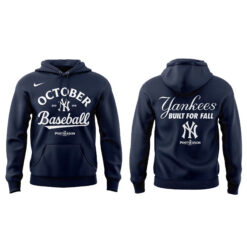 Alternative view of New York Yankees Navy Postseason Locker Room Hoodie | Jogger | Cap