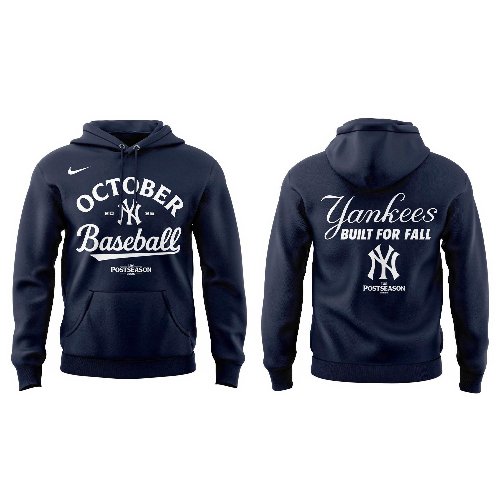 New York Yankees Navy Postseason Locker Room Hoodie | Jogger | Cap - Image 2