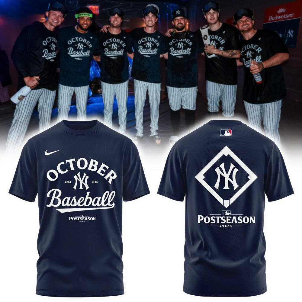 New York Yankees Navy Postseason Locker Room Tshirt | Jogger | Cap V2