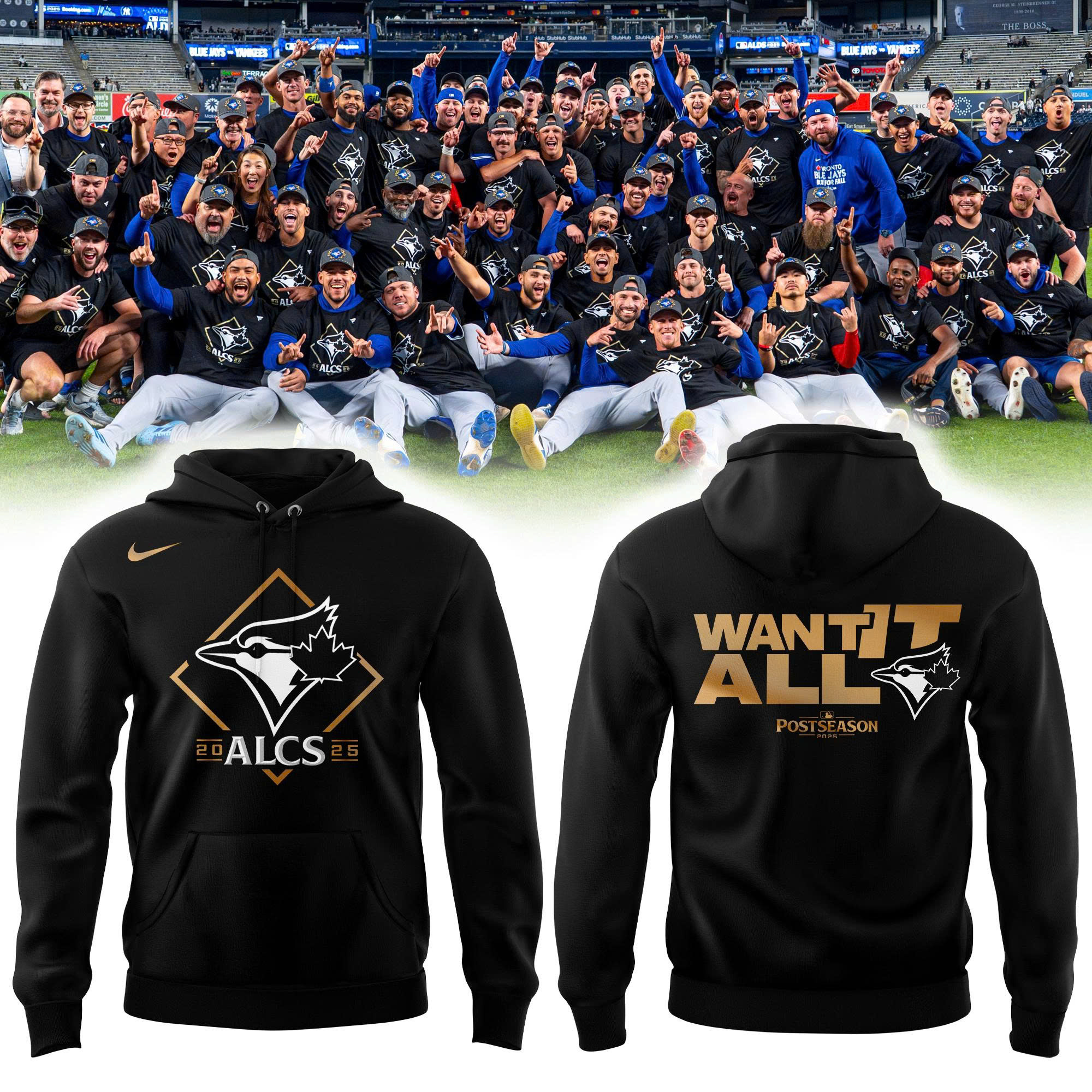 Toronto Blue Jays American League Division Series Champions Locker Room Hoodie | Joggers | Cap