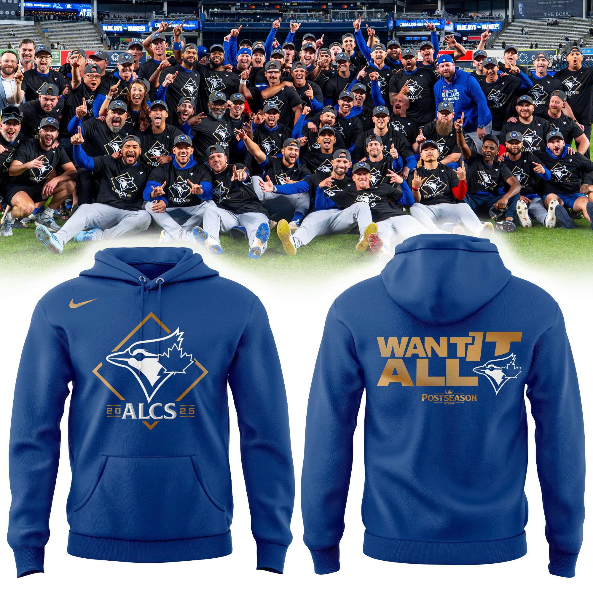 Toronto Blue Jays American League Division Series Champions Locker Room Hoodie | Joggers | Cap
