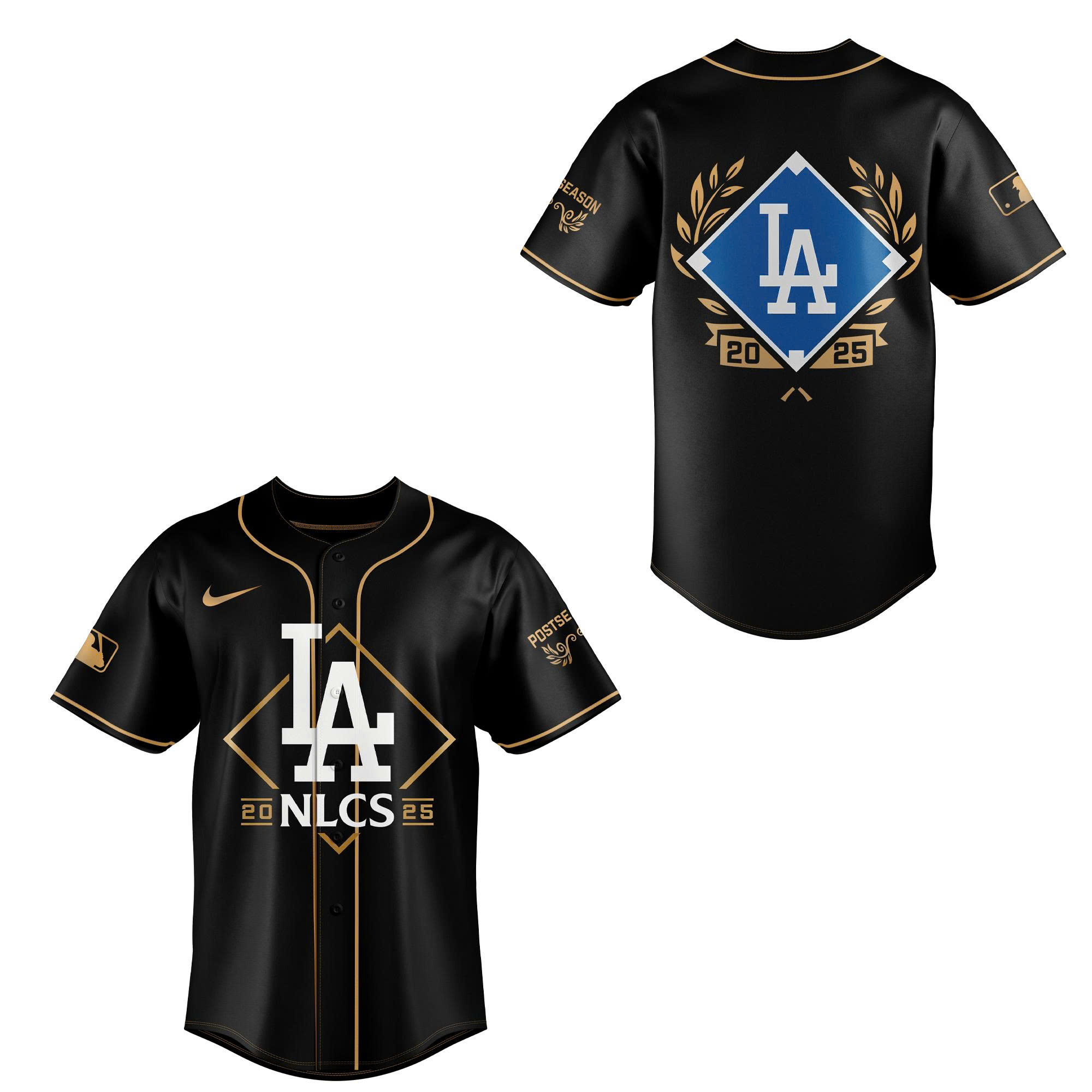 Los Angeles Dodgers Black National League Division Series Champions Locker Room Baseball Jersey Combo v2 - Image 2
