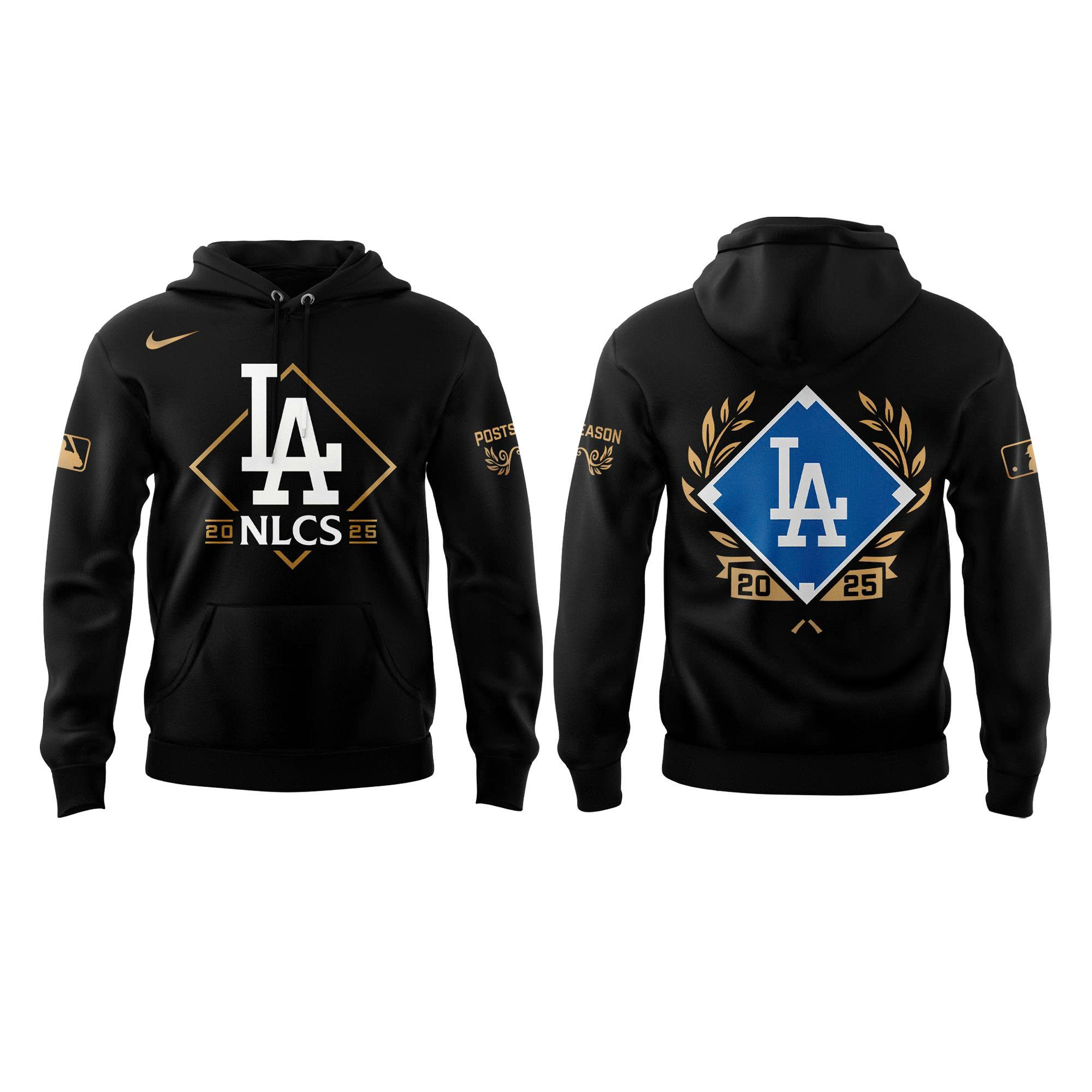 Los Angeles Dodgers Black National League Division Series Champions Locker Room Hoodie | Jogger | Cap v2 - Image 2