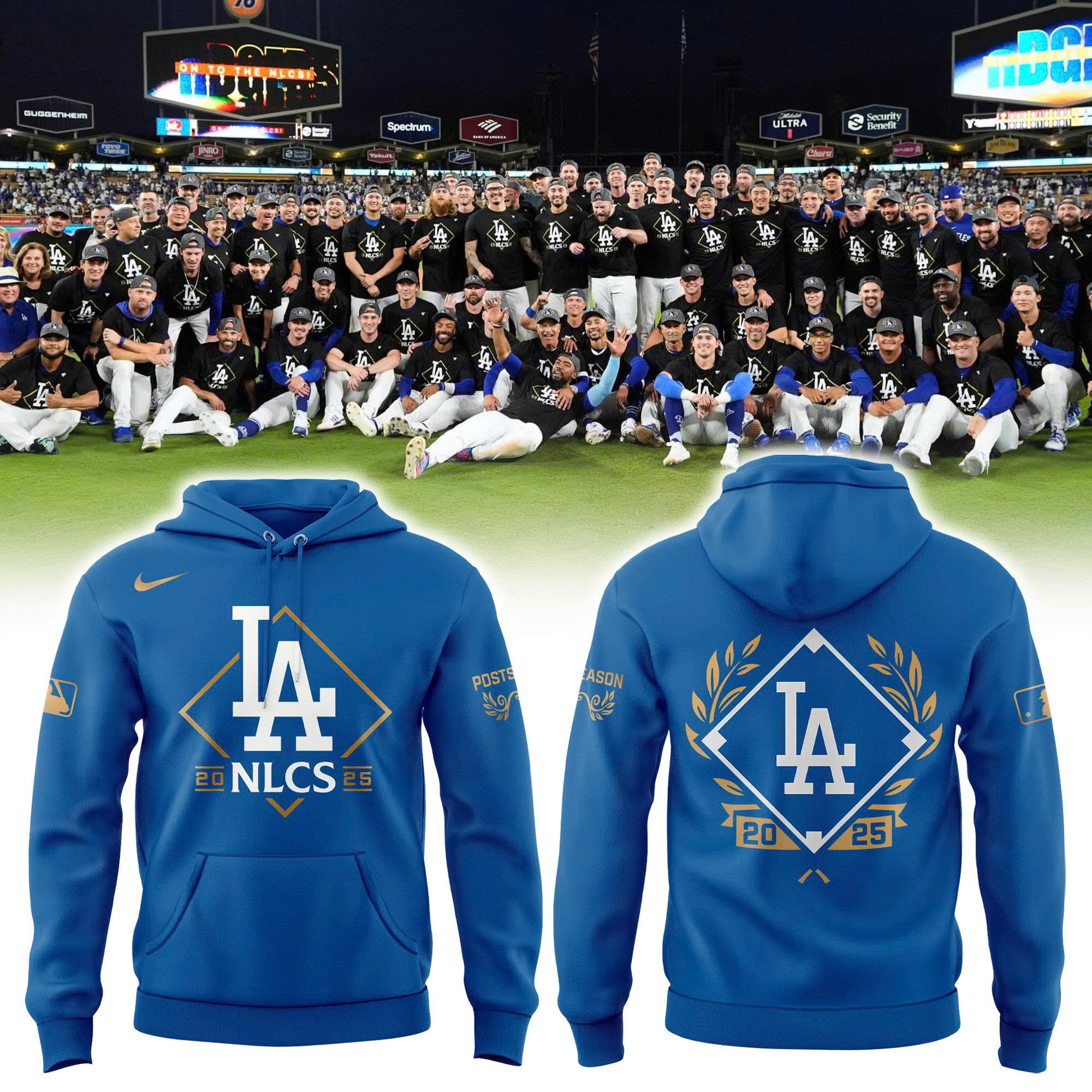 Los Angeles Dodgers Blue National League Division Series Champions Locker Room Hoodie | Jogger | Cap