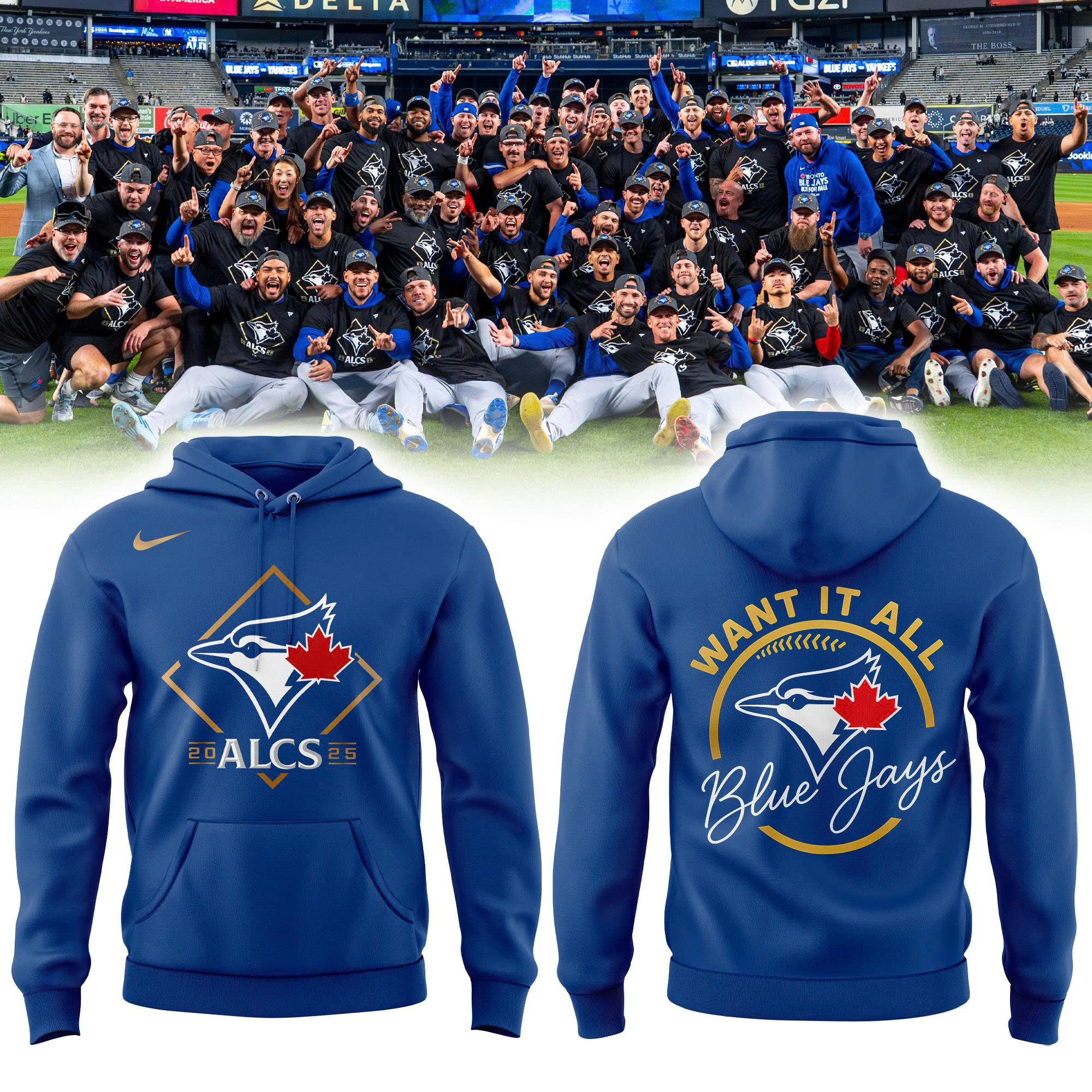 Toronto Blue Jays American League Division Series Champions Locker Room Hoodie | Joggers | Cap V3