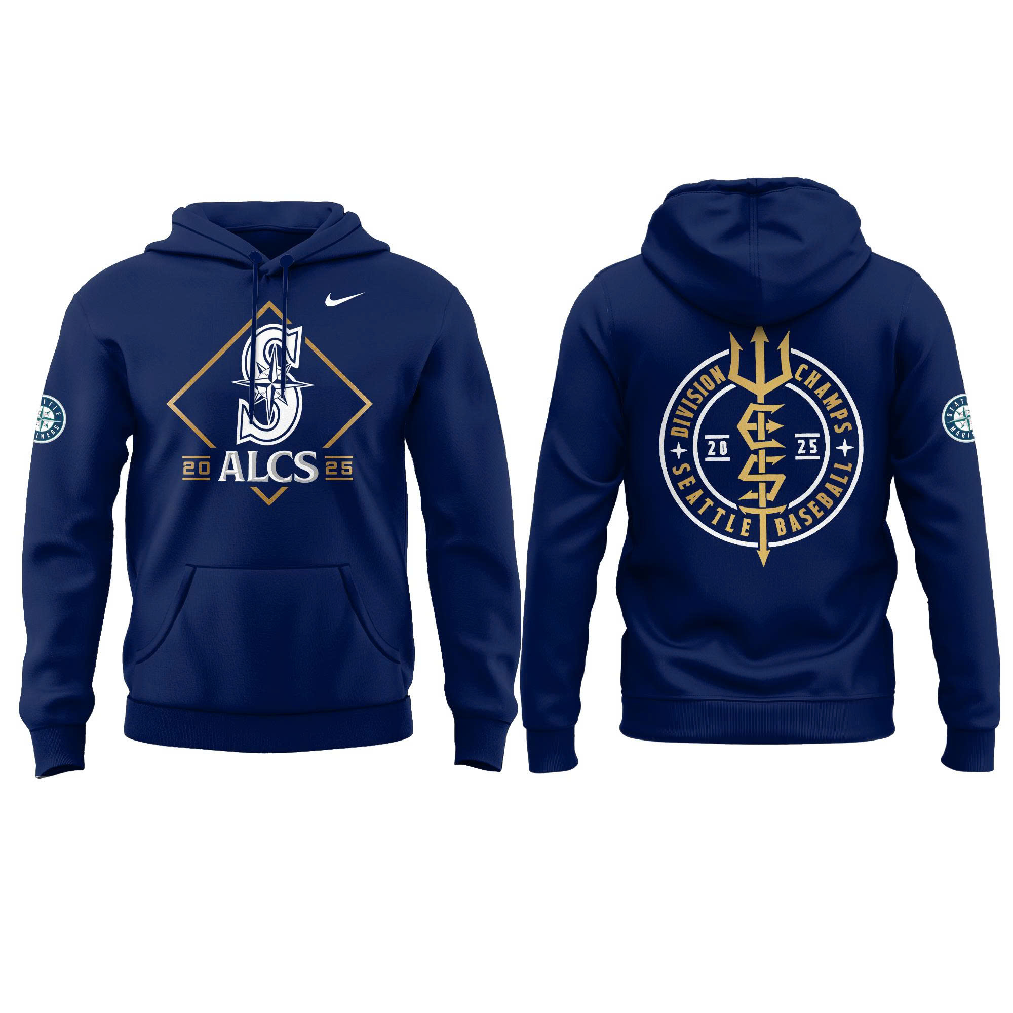 Seattle Mariners Black 2025 American League Division Series Champions Locker Room Hoodie | Jogger - Image 2