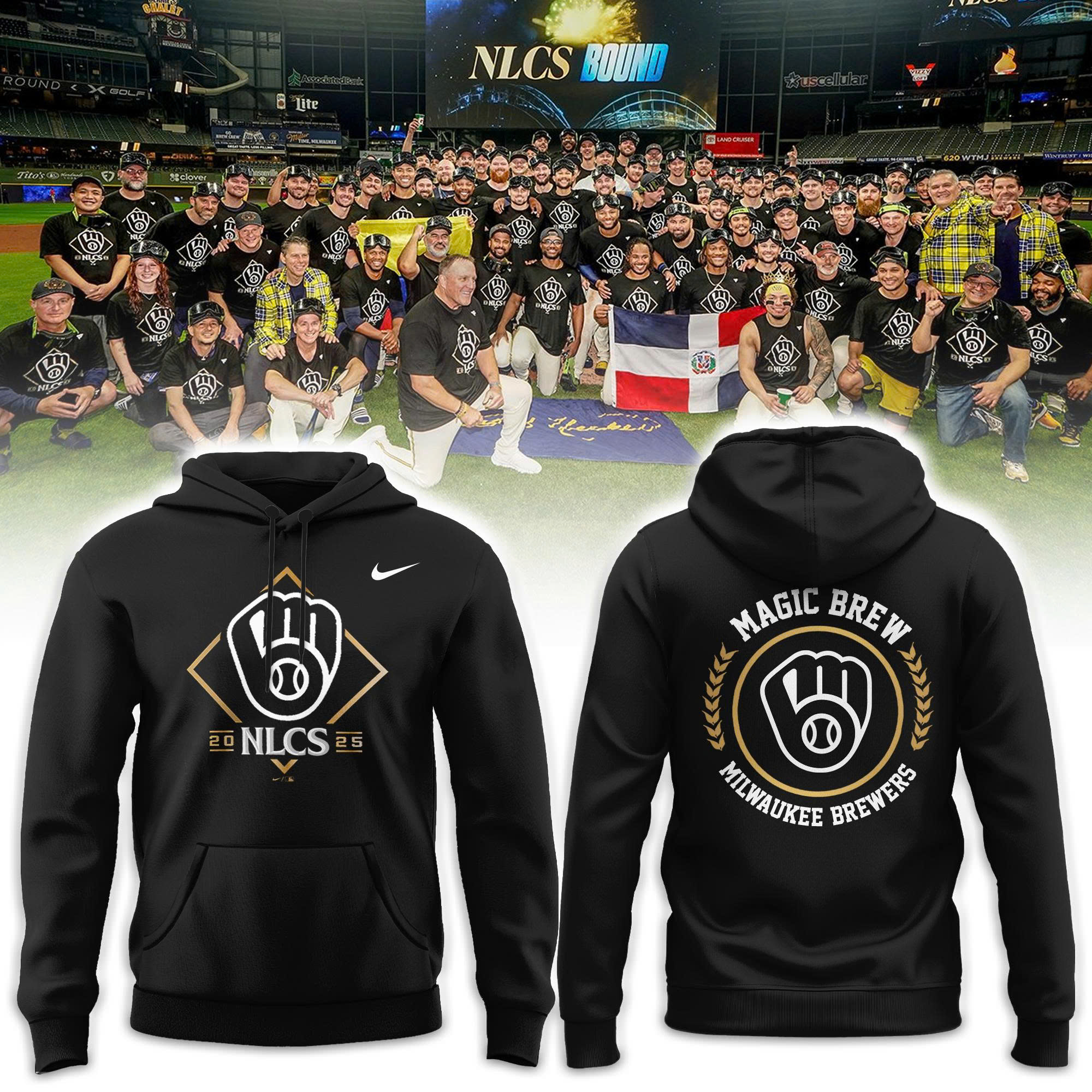 Milwaukee Brewers National League Division Series Champions Locker Room Combo Hoodie| Jogger | Cap