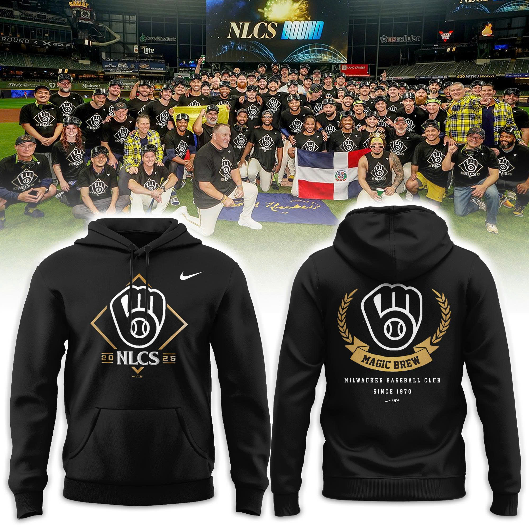 Milwaukee Brewers National League Division Series Champions Locker Room Combo Hoodie| Jogger | Cap V2
